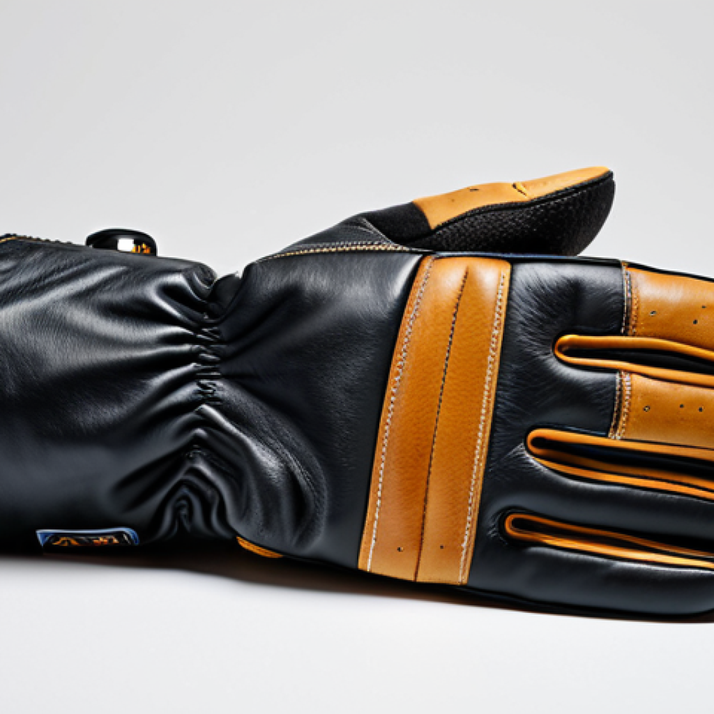 **
A close-up professional studio shot of high-quality Hestra ski gloves, showcasing the leather texture and stitching. The gloves are placed on a clean, neutral background. Focus on the craftsmanship and durability. Fully clothed, appropriate content, safe for work, professional product photography, perfect anatomy (of the gloves), natural proportions, modest display.
**